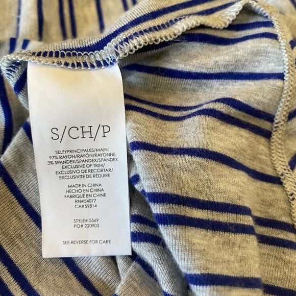 Cabi Ticker Tee, Size Small, Gray/Royal Blue - Picture 9 of 14